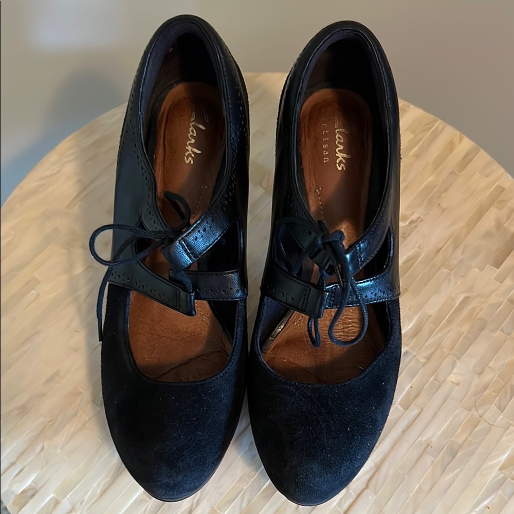 Clarks Black Flats Classic Loafers